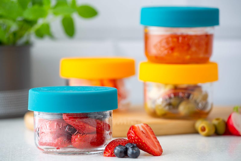 Kilner Premium 2 x 125ml Transparent AirtightTwist Lock Glass Containers Set Ideal for Snacks, Cut Fruits, Dips | Snack and Storer Set - Image 5