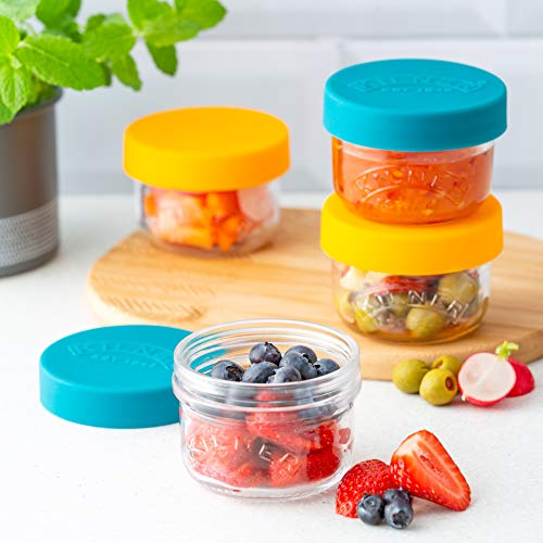 Kilner Premium 2 x 125ml Transparent AirtightTwist Lock Glass Containers Set Ideal for Snacks, Cut Fruits, Dips | Snack and Storer Set - Image 4