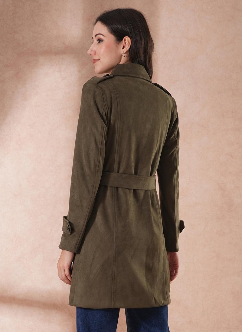 Globus Women Double-Breasted Belted Pea Coat - Image 4