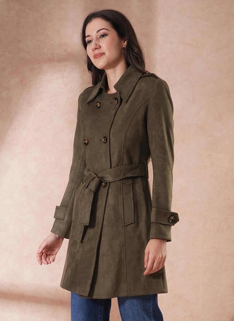 Globus Women Double-Breasted Belted Pea Coat - Image 3