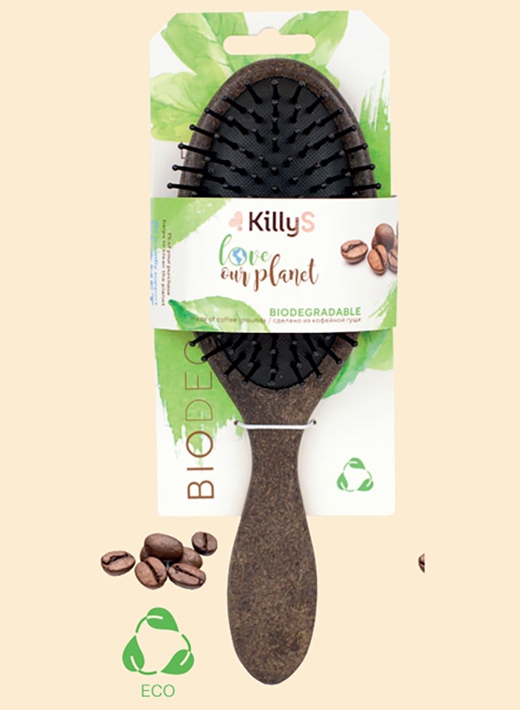 Biodegradable Hairbrush Made of Coffee Grounds – Oval Shape