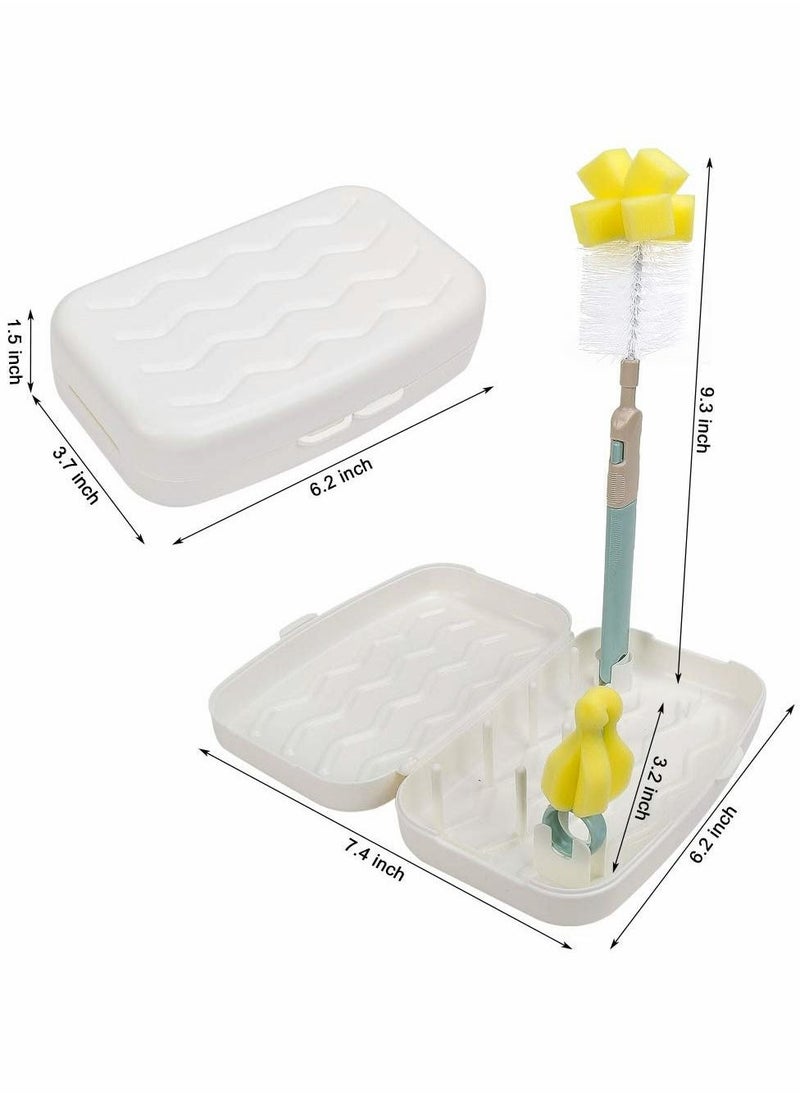 Excefore - Travel Baby Bottle Drying Rack with Bottle Brush, Compact Size with Large Capacity for Working Mom, Visit Families, Friends or Camping with Baby - Image 1