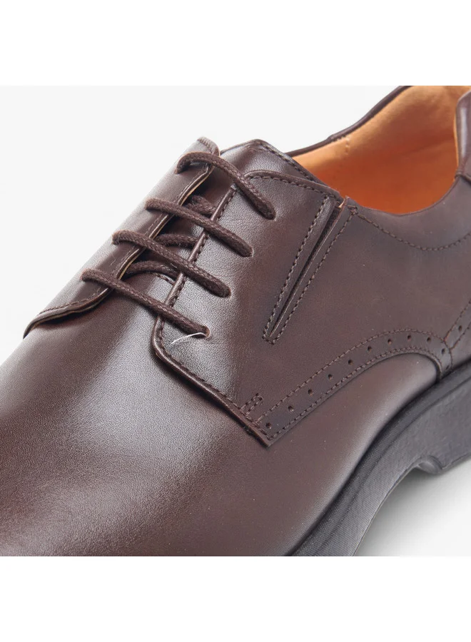 Le Confort Men's Solid Derby Shoes with Lace-Up Closure