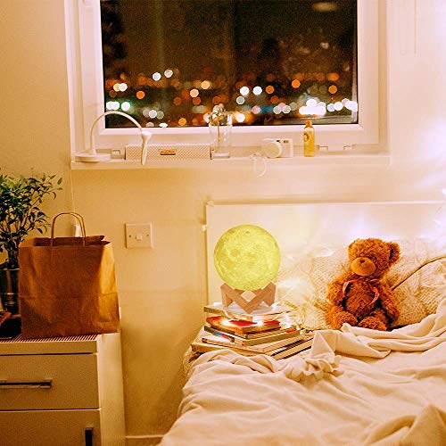 Lexton Moon Night Light Lamp, Touch Control, Adjustable Brightness, Seamless Lunar Moonlight Lamp with Stand with USB & Adapter for Bedrooms (13cm, 3Mode) - Image 4