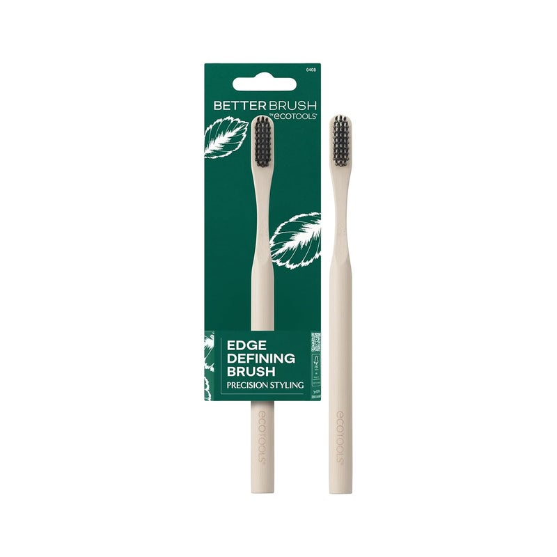 EcoTools Edge Defining Hairbrush For Precision Styling Tame Edges Baby Hair  Frizz Dense Synthetic Bristles Small Brush Head To Style Hairline Renewable Bamboo CrueltyFree 1 Count