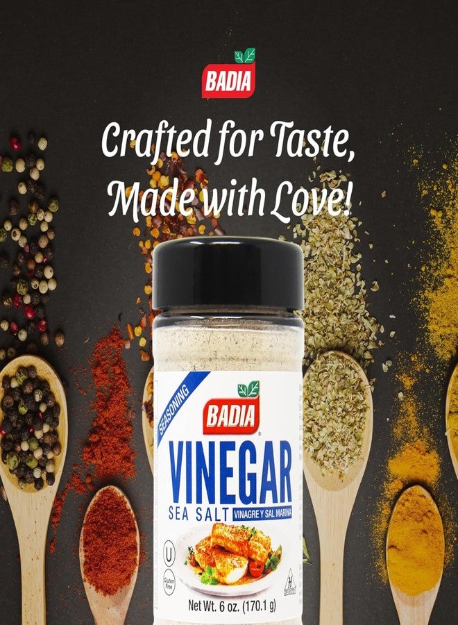 Badia Vinegar & Sea Salt Seasoning 6 oz – Tangy and Savory Flavor Blend of Zesty Vinegar and Crystalline Sea Salt - Image 2