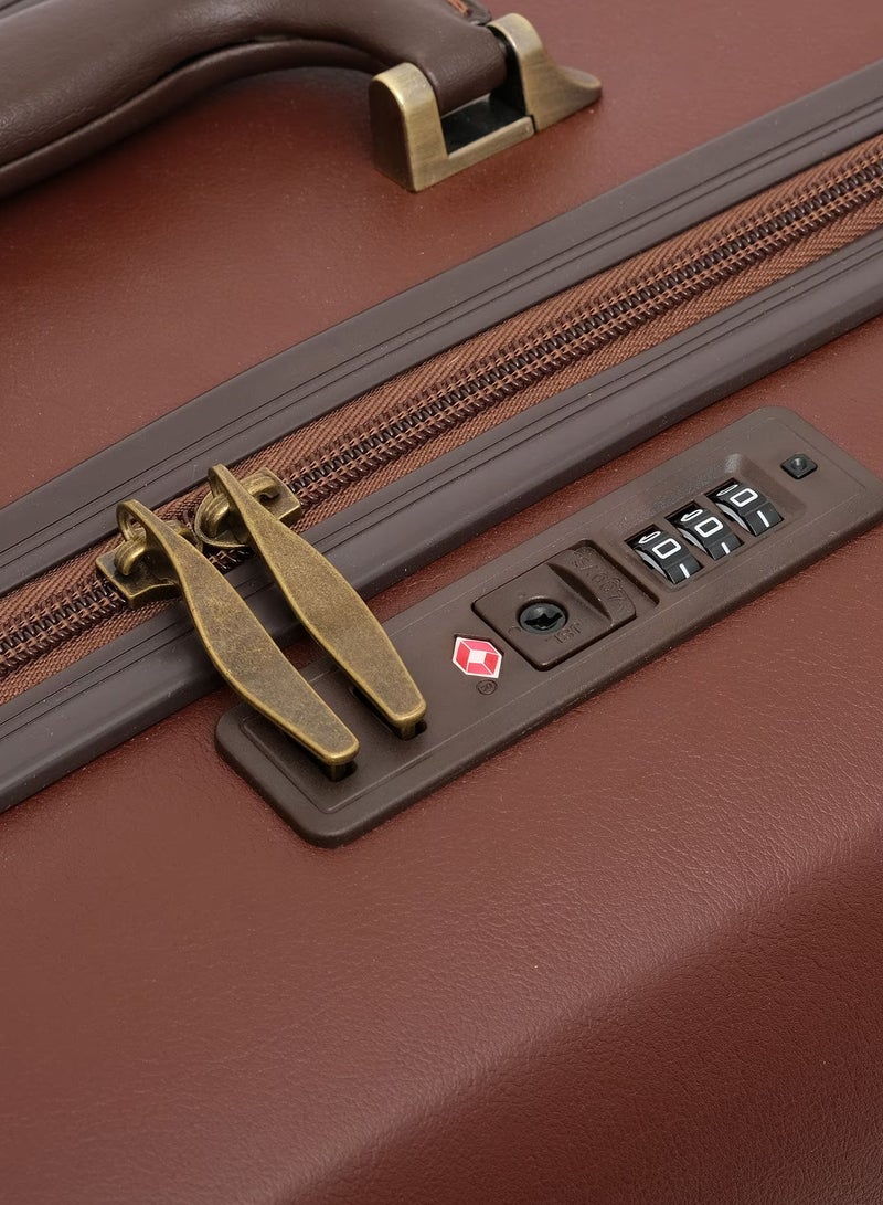 Concept Set of 4 Luxury Vintage-Inspired Premium Hard Shell Luggage Trolley Set with Number Lock 28", 24", 20", and 12.5 Inch  - Image 4