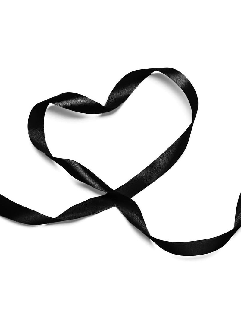 HOME ZONE 1/2 Inch 20 Yards Black Satin Ribbon for Flower Bouquet Floral Crafts Wedding Décor Birthday Cake - Image 4