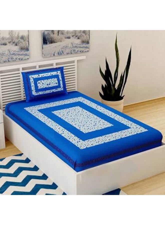 Urban Magic Urban MagicÂ®104 TC 100% Cotton Jaipuri Printed Single Bedsheet  - Image 1