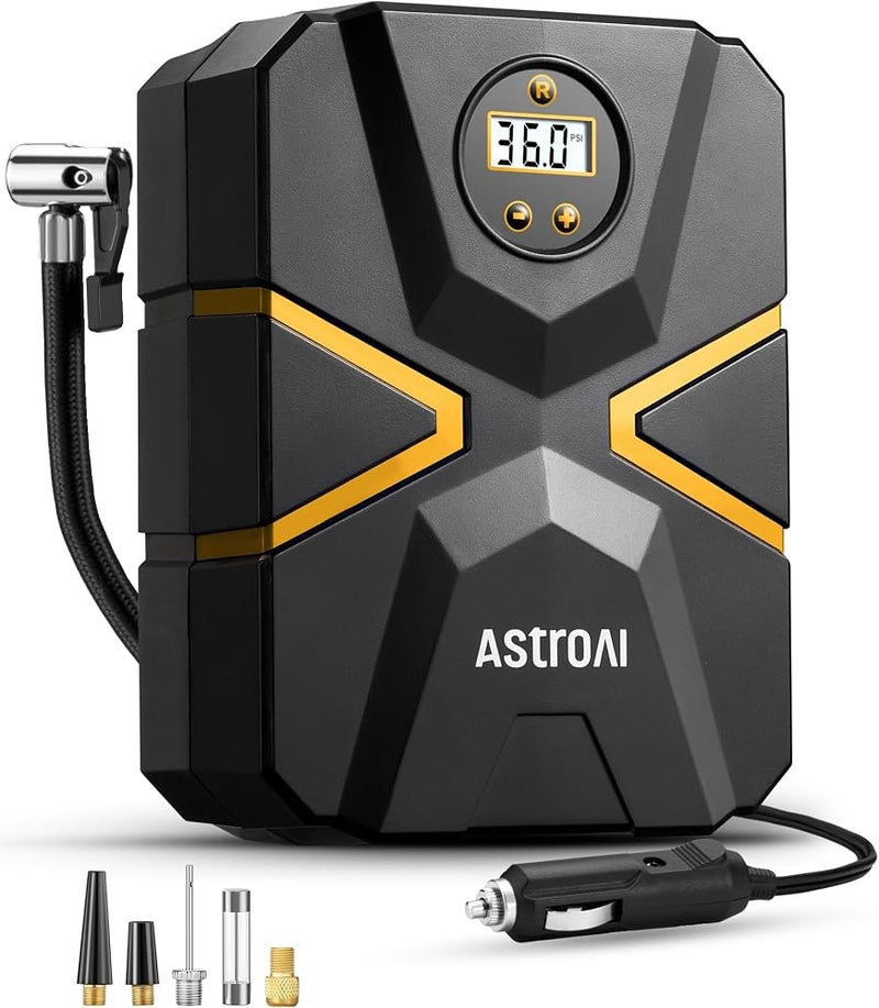 AstroAI Tire Inflator Air Compressor 12V DC Digital Car Air pump 150 PSI Preset Tyre Pressure & Auto Shutoff, Electric Tyre Inflator for Car Tyres, Bicycles, Other Inflatables - Image 1