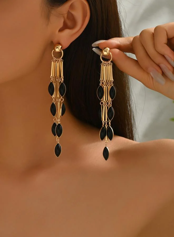 Take Two Women Metal Tassel Earrings