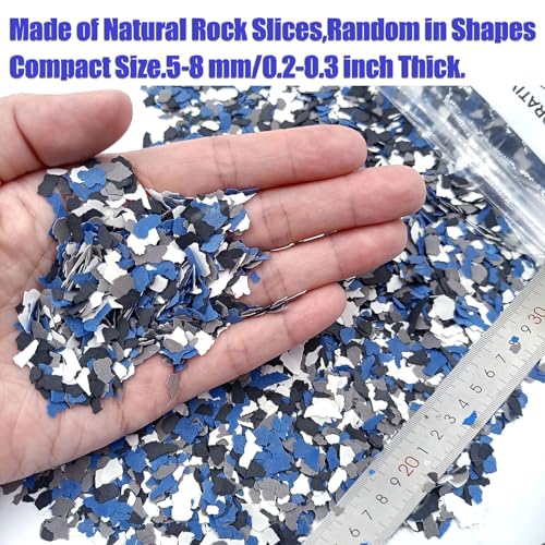 HYPOSFEE Epoxy Floor Flakes 1Lb, Decorative Floor Coating Flakes for Epoxy Flooring, Enhances Interior/Exterior Surfaces Epoxy Flakes for Garages, Basements Blend Decorative Color Chips - Image 2