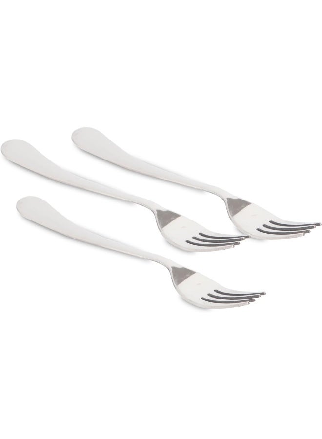 RAJ RK Stainless Steel Dessert Fork 3Pc Pack - Venetian, RK0101, Sweet Fork, Pastry Fork, Dessert Utensil - Image 3