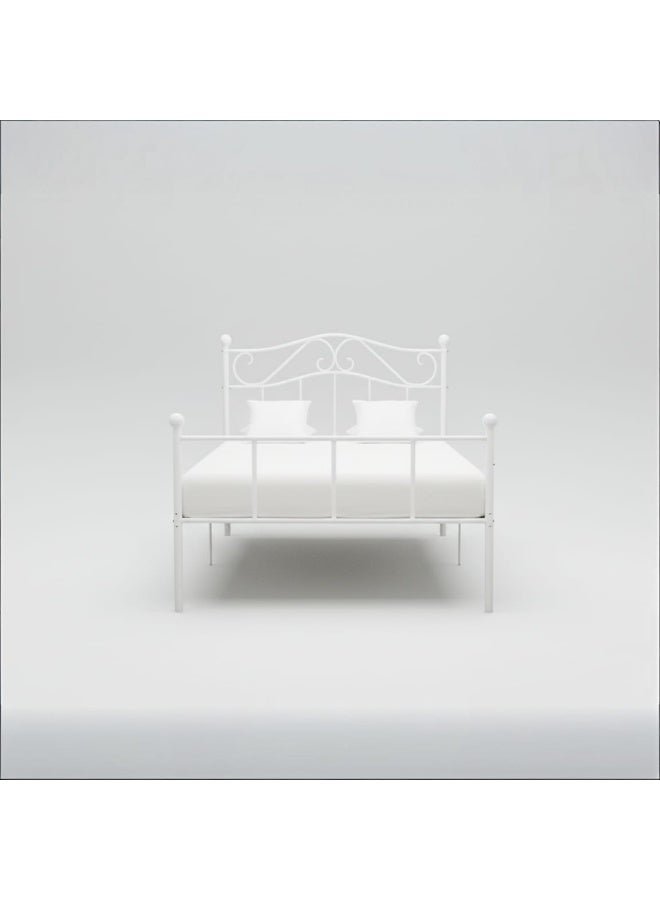 متجر ان زون سرير معدني نفرين بهيكل قوي من المعدن بلمسة خفيفة فاخرة وتصميم كلاسيكي راقي باللون الأبيض 180*200 سم - Image 4
