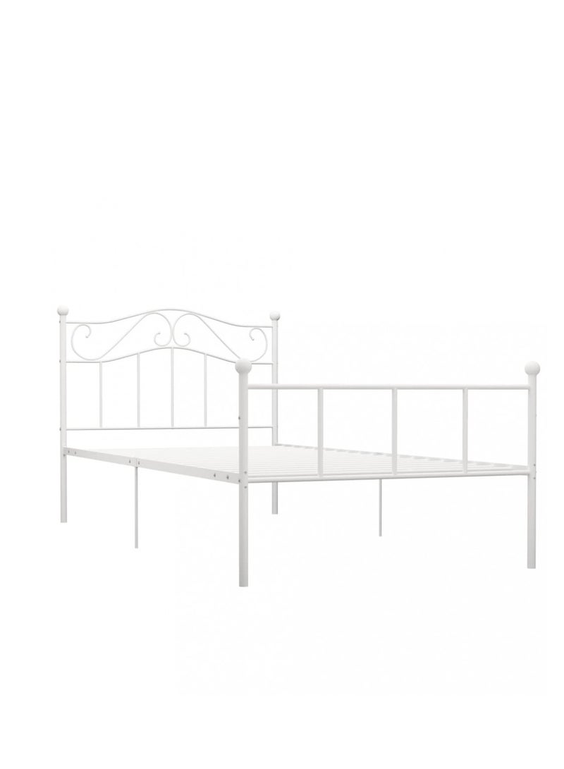 متجر ان زون سرير معدني نفرين بهيكل قوي من المعدن بلمسة خفيفة فاخرة وتصميم كلاسيكي راقي باللون الأبيض 180*200 سم - Image 5