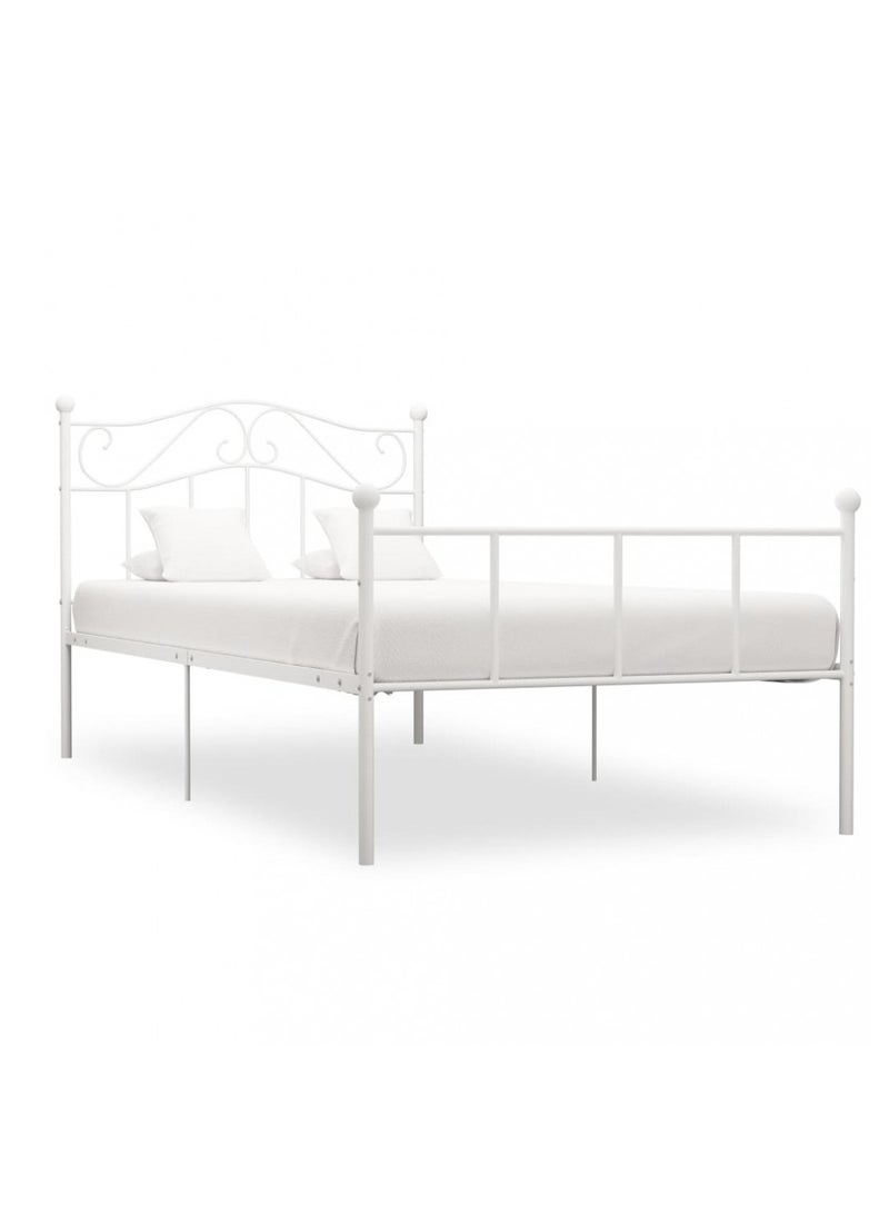 متجر ان زون سرير معدني نفرين بهيكل قوي من المعدن بلمسة خفيفة فاخرة وتصميم كلاسيكي راقي باللون الأبيض 180*200 سم - Image 2