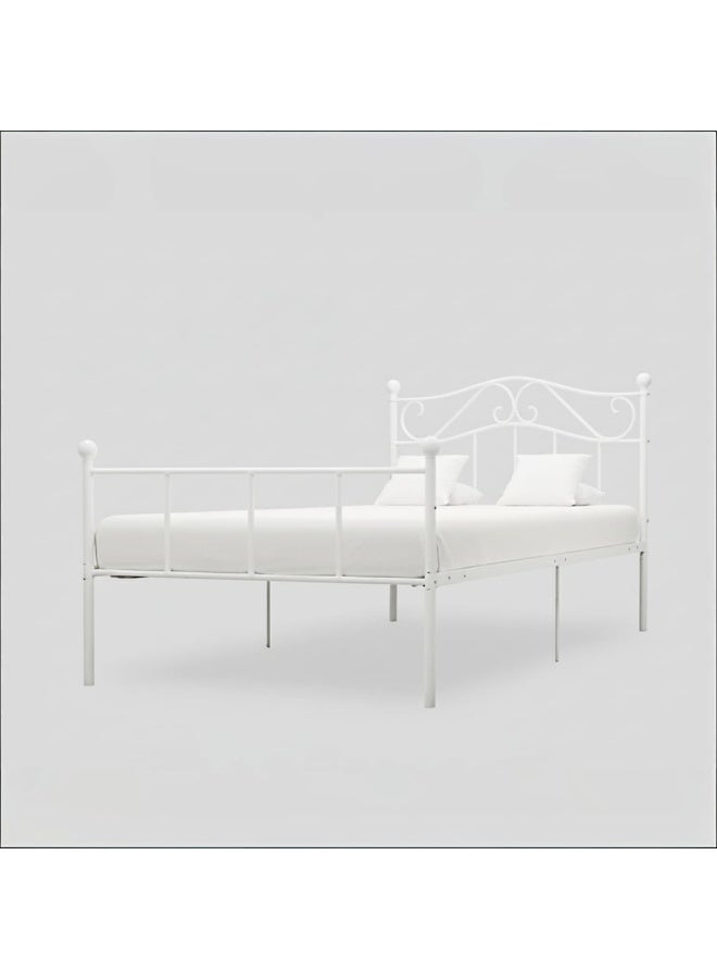 متجر ان زون سرير معدني نفرين بهيكل قوي من المعدن بلمسة خفيفة فاخرة وتصميم كلاسيكي راقي باللون الأبيض 180*200 سم - Image 3