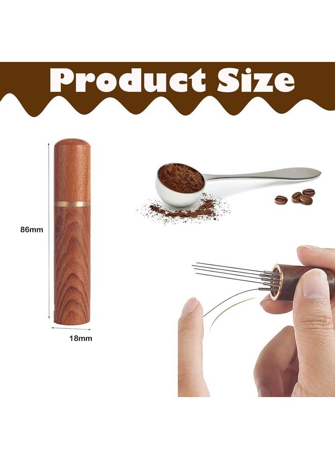 Oasisgalore - 6-Needle Coffee Distributor with Walnut Handle, Barista Tool for Espresso Machine (Replaceable Needles) - Image 1