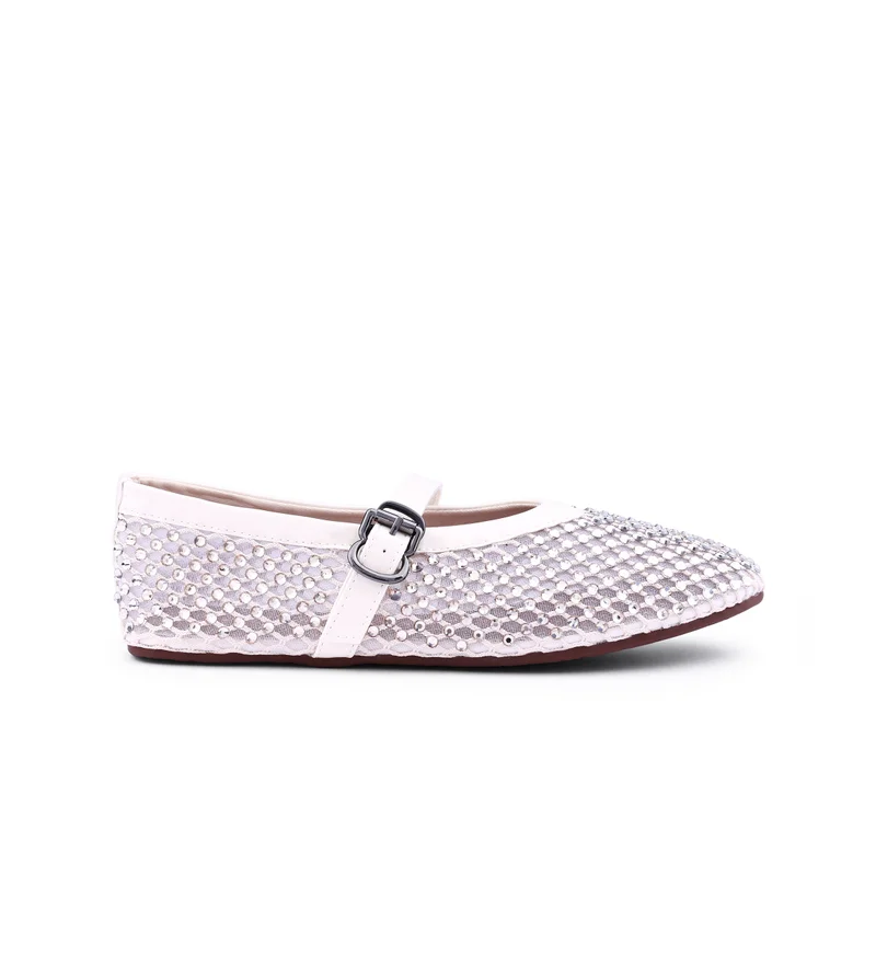 Cuple Womens open weave mesh pattered ballerinas