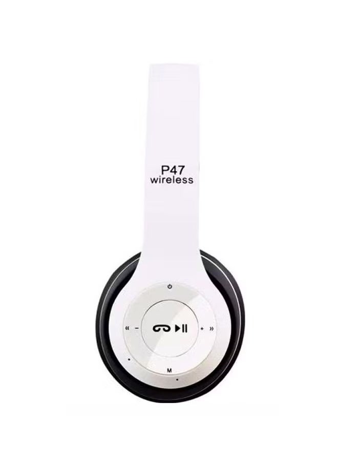 P47 Wireless Bluetooth On-Ear Headphone White  - Image 1