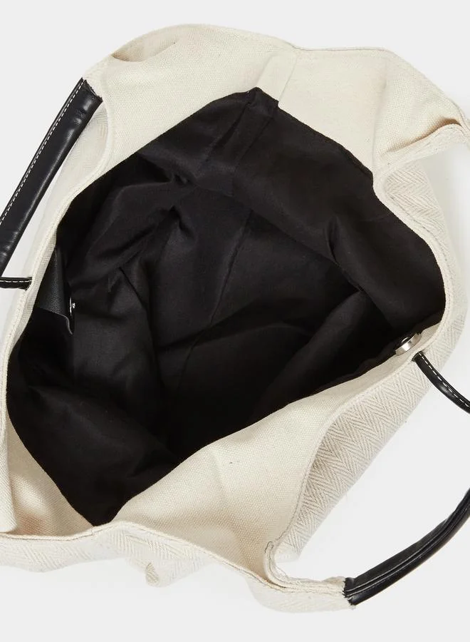 Styli Ribbon Accent Shoulder Bag with Top Handles