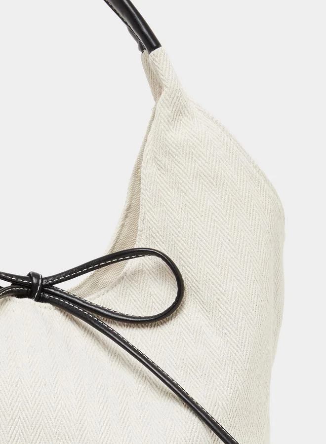 Styli Ribbon Accent Shoulder Bag with Top Handles