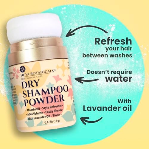 Nuva Botanicals Non Aerosol Dry Shampoo Powder with Biotin - Lavender Extract and Korean Ginseng - Volumizing Travel Size (0.42 oz) - Gifts for Her - Image 4