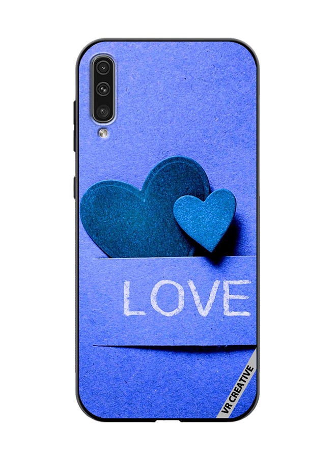 VR CREATIVE Protective Case Cover For Samsung Galaxy A70/A70s Blue Love heart Design Multicolour - Image 1