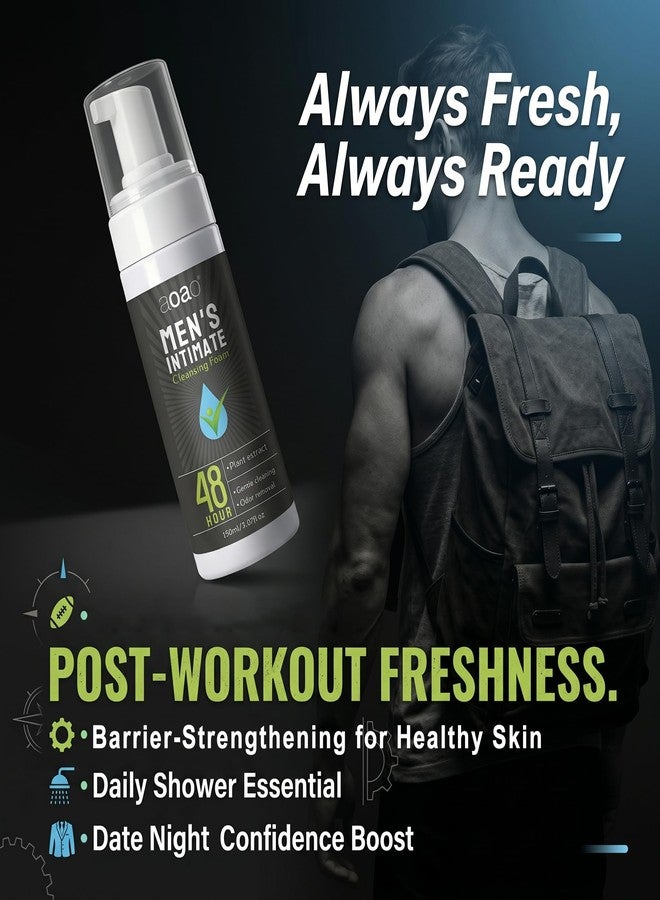 AOAO Men's Intimate Wash Cleansing Foam for Odor & Itch Control, pH Balance Body Wash For Men, Herbal Infused, Gentle Cleanser For Ball Sensitive Skin, Soothes Refreshes & Controls Bad Odor, 5 FlOz - Image 4