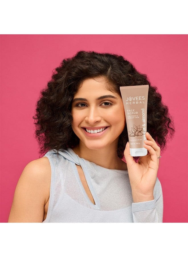 Jovees Herbal Apricot & Almond Face Scrub With Almond, Apricot & Wheatgerm Oil | For Normal To Dry Skin | Gently Removes Dead Skin Cells | Reduces Pigmentation (100Gm) - Image 3