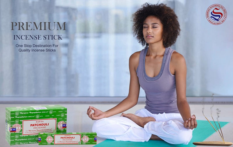 EARTH Satya Patchouli Incense Sticks 15 GMS (Pack of 12) (Green Certified) Indian Perfumed Hand Rolled Agarbatti Perfect for Worship Relaxation  Medication. - Image 2