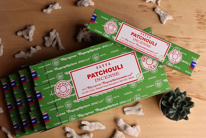 EARTH Satya Patchouli Incense Sticks 15 GMS (Pack of 12) (Green Certified) Indian Perfumed Hand Rolled Agarbatti Perfect for Worship Relaxation  Medication. - Image 4