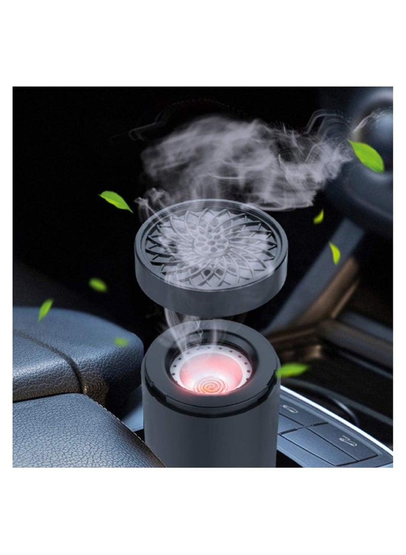 بخور USB Type-C Rechargeable Mini Incense Burner for Car - Portable Electric Bukhoor Diffuser in Black - Image 5