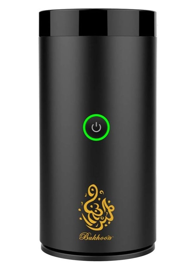 بخور USB Type-C Rechargeable Mini Incense Burner for Car - Portable Electric Bukhoor Diffuser in Black - Image 1