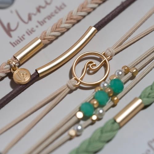 K'lani Klani Reflect Hair Tie Bracelets for Women Boho Hair Ties Elastic Bracelet Accessories for Hairs Wrist Gift for Birthdays Mothers Day Graduation 5 Pack Large - Image 3