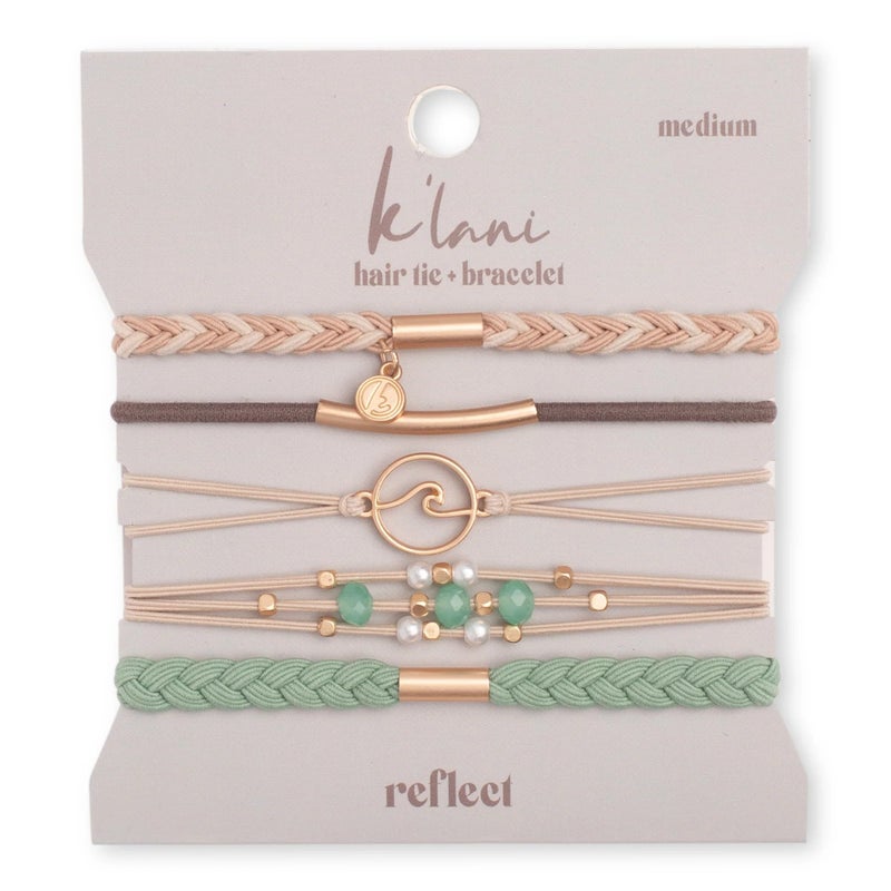 K'lani Klani Reflect Hair Tie Bracelets for Women Boho Hair Ties Elastic Bracelet Accessories for Hairs Wrist Gift for Birthdays Mothers Day Graduation 5 Pack Large - Image 2