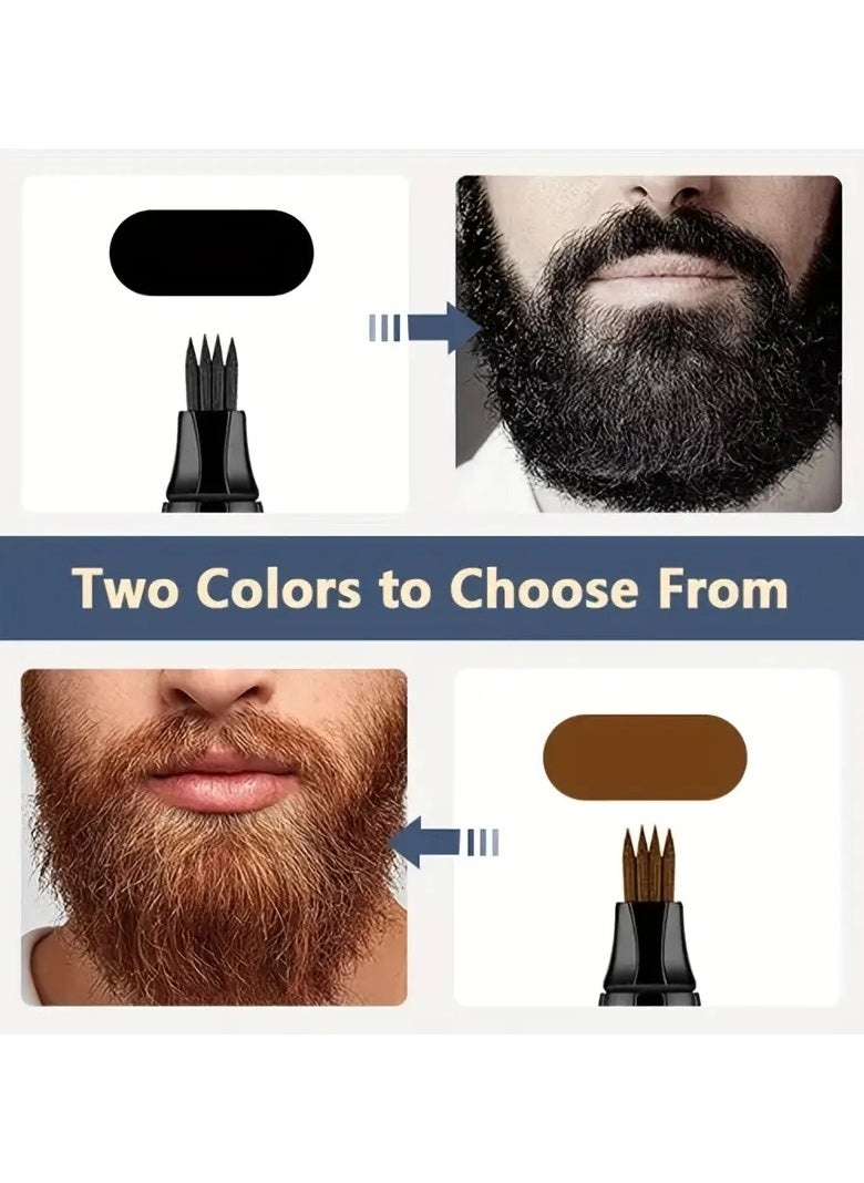 ORiTi Men Beard Filling Pen Kit, Beard Pencil Filler With Hair Brush Long Lasting Waterproof Beard Pen  - Image 2