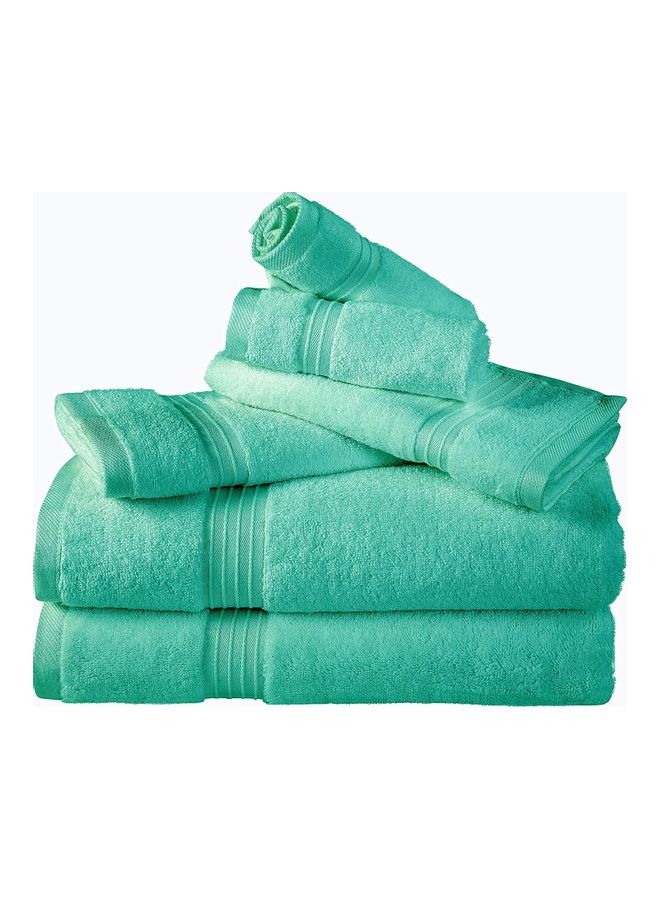 Bliss Casa 6-Piece Towel Set, 100% Combed Cotton 550 GSM Superior Quality, Quick Dry Highly Absorbent Thick Bathroom Soft Hotel Towels for Bath And Spa, Towel Set Includes 2 Bath Towels (70x140 cm), 2 Hand Towels (40x70 cm), 2 Washcloths (30x30 cm) Mint 70x140cm - Image 4