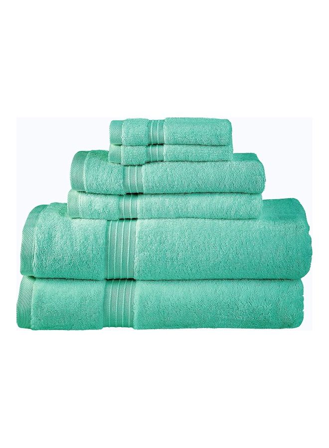 Bliss Casa 6-Piece Towel Set, 100% Combed Cotton 550 GSM Superior Quality, Quick Dry Highly Absorbent Thick Bathroom Soft Hotel Towels for Bath And Spa, Towel Set Includes 2 Bath Towels (70x140 cm), 2 Hand Towels (40x70 cm), 2 Washcloths (30x30 cm) Mint 70x140cm - Image 1