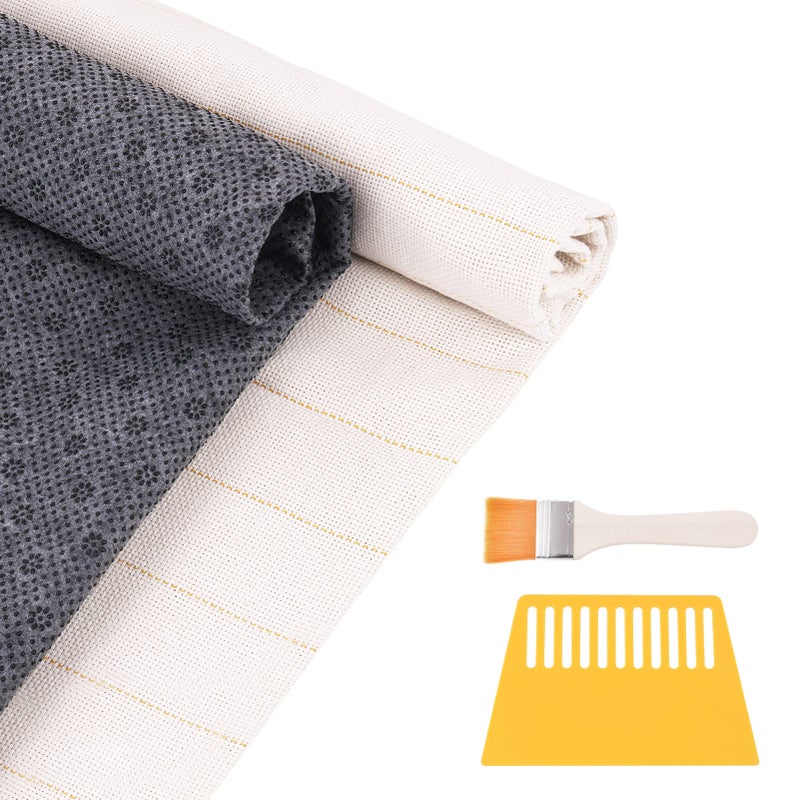 83 x 39 Upgraded Tufting Cloth with Overlocking Edges and Marked Lines  Large Monks Cloth for Tufting Gun  Punch Needle  Tufting Fabric for Crafts Punch Needle Projects