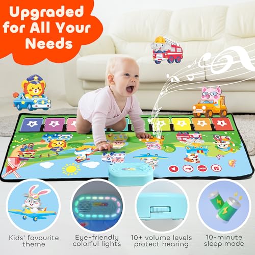 MOMUSE Piano Music Mat with 80 Sounds Large Animal Car Touch Blanket Playmat Carpet Musical Toddlers Toys 13 Floor Keyboard Dance Sensory Educational Mat Boys Girls Gifts for 1 2 3 4 5 Years Old - Image 5