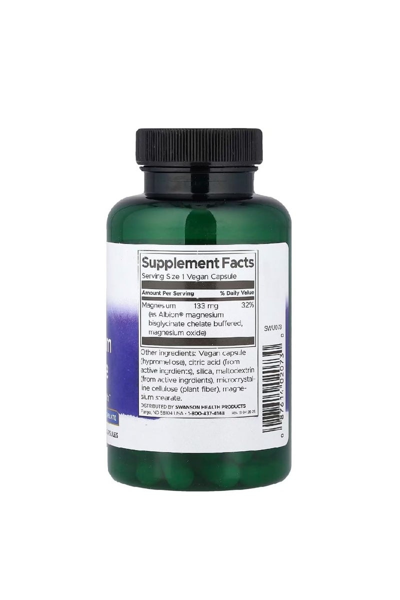 سوانسون ألبيون جليسينات المغنيسيوم 133 ملغ 90 كبسولة نباتية - Image 2