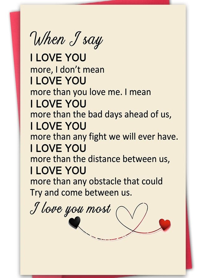 ATTLVV "I Love You More Romantic Card for Him & Her - Anniversary, Birthday, or Just Because Greeting Card for Husband, Wife, Boyfriend, Girlfriend, Valentines Day Card - Image 1