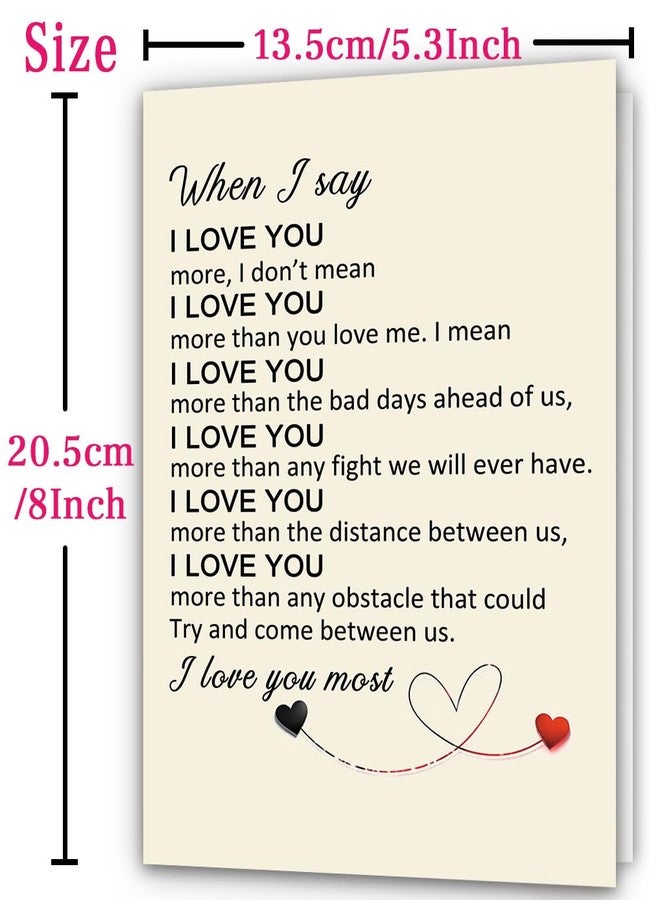 ATTLVV "I Love You More Romantic Card for Him & Her - Anniversary, Birthday, or Just Because Greeting Card for Husband, Wife, Boyfriend, Girlfriend, Valentines Day Card - Image 2