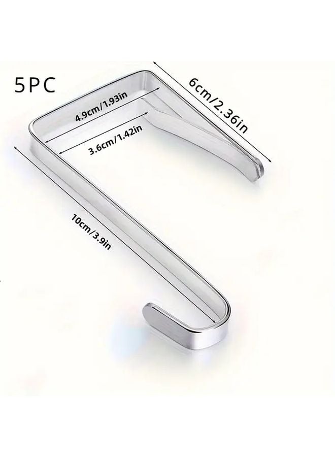 5 قطع خطافات أبواب بدون ثقب، خطافات تخزين معدنية متعددة الاستخدامات للاستخدام المنزلي - Image 1