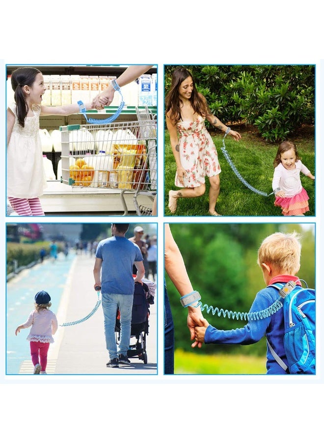 HPMY Toddler Safety Harness Walking Leash, Anti Lost Wrist Link, Child Leash Secure Harness with Key Lock, Safety Wrist Leash for Kids Baby Boys and Girls 5 feet(blue) - Image 2