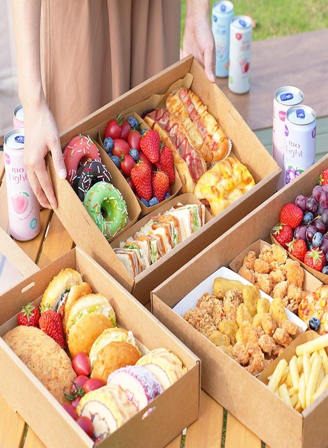 YankMooM 6 Pack Large Bakery Boxes with Clear Window, 12x8x3inch Kraft Picnic Container, Reusable and Eco-Friendly Gift Wrapping Box for Baking Pies, Cakes, Pizza, Fruits, Muffins and Pastries - Image 2