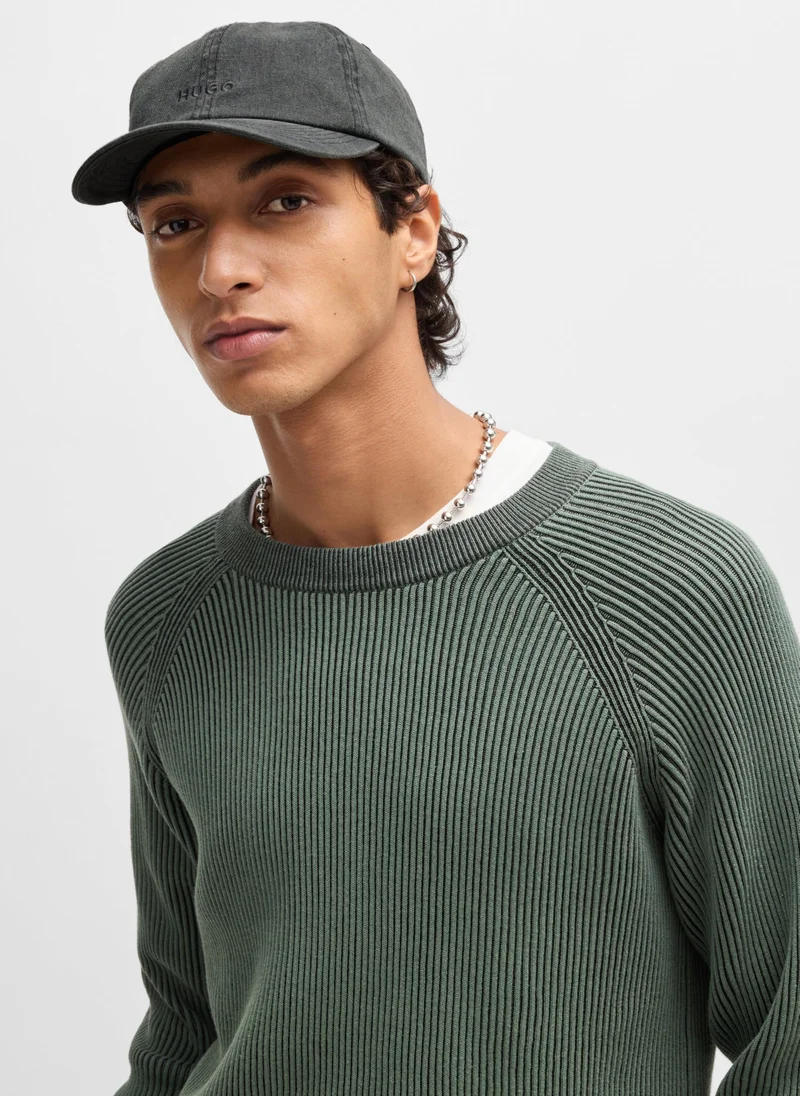 HUGO Cotton-twill 6-panel cap with embroidered logo