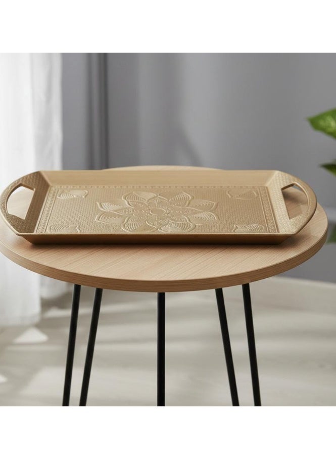 صينية تقديم بلاستيك ذهبي 32*19 سم - Image 3