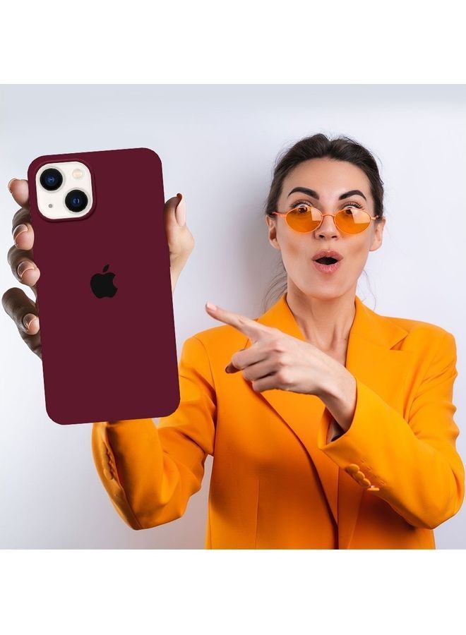 NIBEMINENT Silicone Case Cover Liquid Gel Soft Ultra Slim Shockproof Back Full Body Protection For Apple iPhone 14 Plus 6.7 inch Eggplant - Image 4